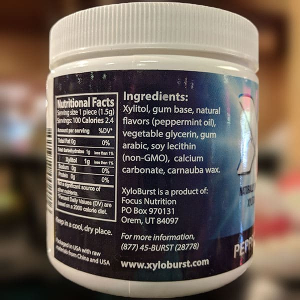 Xylitol Gum ingredients 