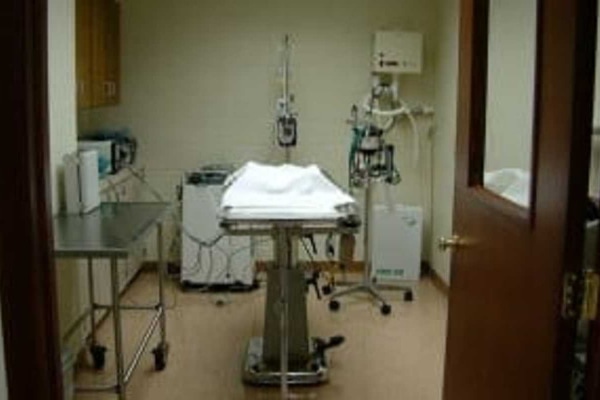 A surgical suite in a vet office