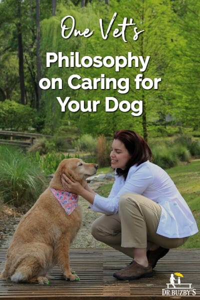 dr buzby looking at dog and title one vet's philosophy on caring for your dog 