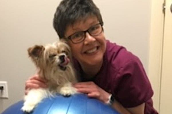 rehab practioner with dog, photo